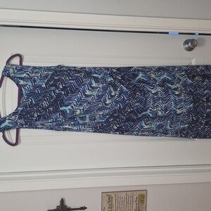 NIC+ZOE Navy and White Patterned Dress